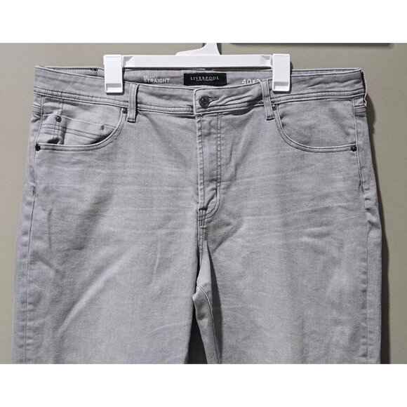 Liverpool Light Gray Relaxed Fit Straight Leg Denim Jeans -- Men's Size 40 x 30 - Picture 2 of 6